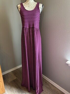 SO 1X Pink/Purple Striped Maxi Dress